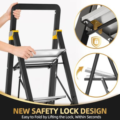 Step Ladder Lightweight Aluminum Folding Step Stool for Adults