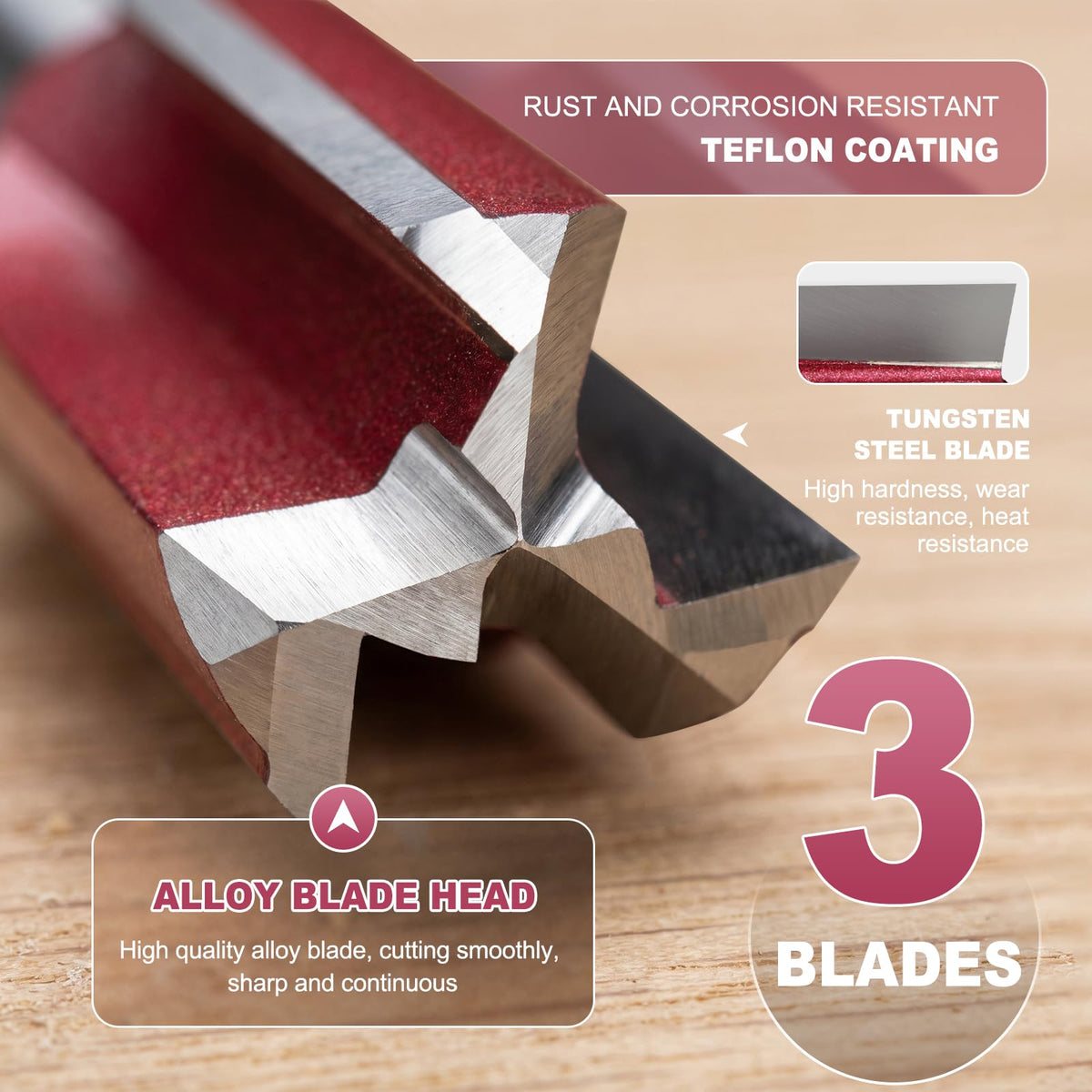 3 4" Dia. Triple Flute Straight Router Bit 1 (1/2 Inch Shank / 3/4-Inch Diameter by 2-Inch Triple Flute Bit)