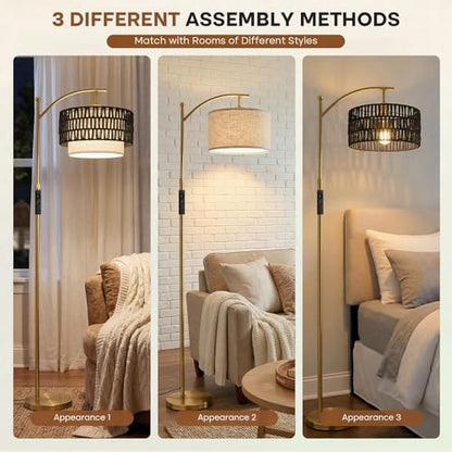 Arc Floor Lamp for Living Room with Remote