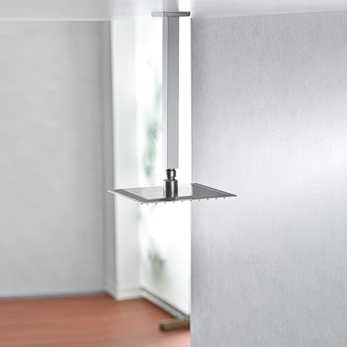 Square 12 Inch Ceiling Mounted Shower Arm With Flange