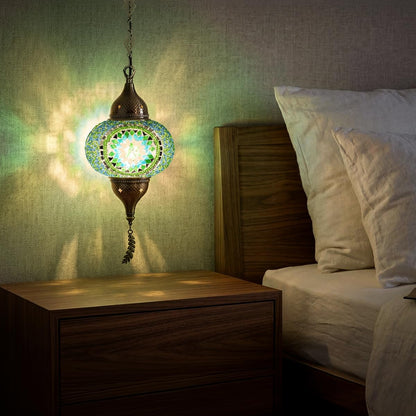 Turkish Moroccan Mosaic Pendant Light (Green)