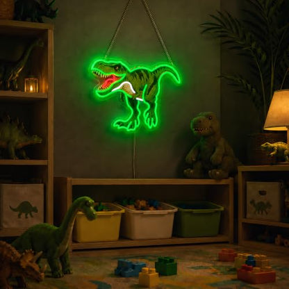 Dinosaur Neon Sign for Boys Room Decor