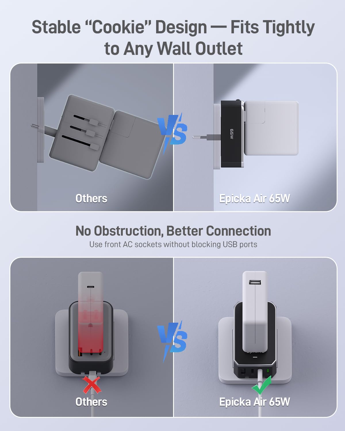 Air 40W Universal Travel Adapter PD&QC with 1AC (Black)
