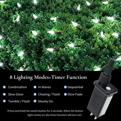 Christmas Net Lights Outdoor (Cool White-2PCS)