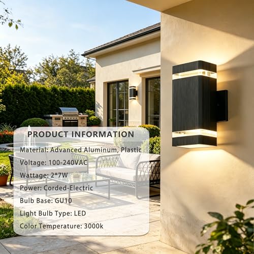 Plastic Square Outdoor Wall Lights 1 Layer