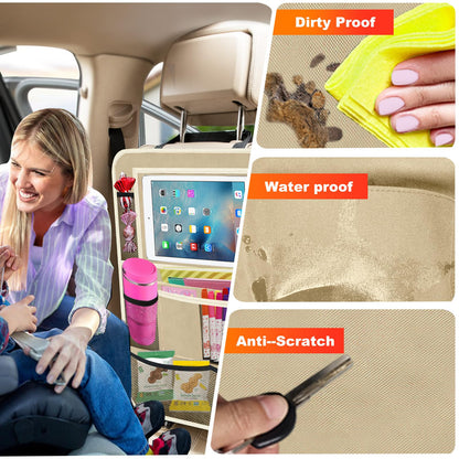 Car Backseat Organizer (Beige / 2 Pack without Food Tray)