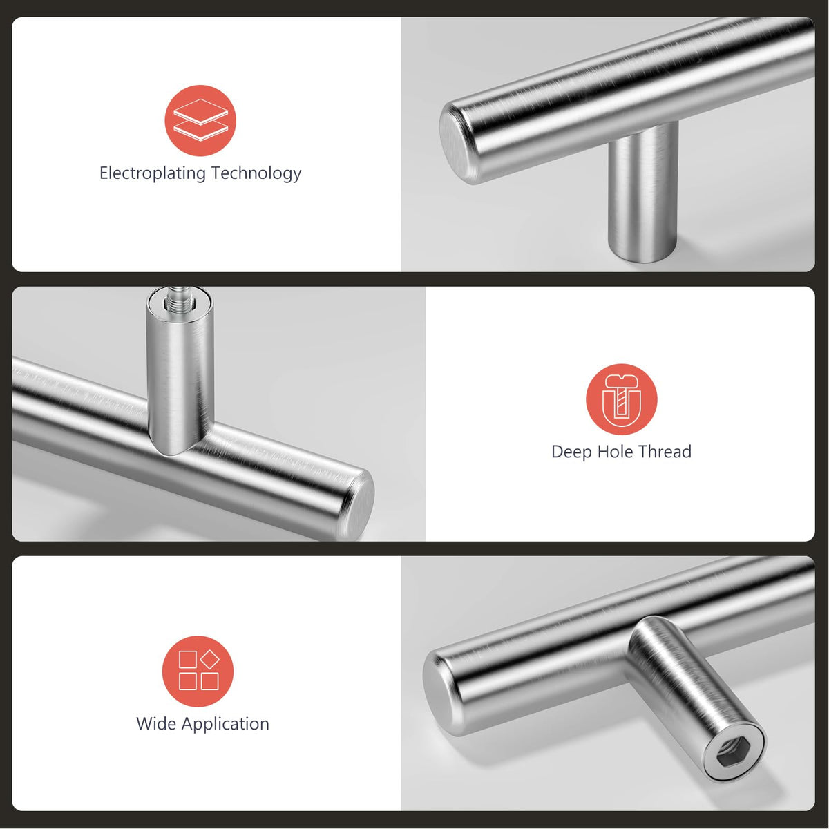 5 Pack Brushed Nickel Cabinet Hardware 2 (2-1/2in hole centers / Brushed Nickel)