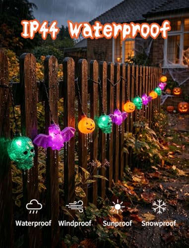 8.5FT Halloween Pumpkin Skull Bat String Lights (Pumpkin Skull Bat)