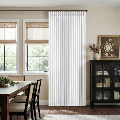 Extra Long Snow White Pinch Pleated Light Filter Curtains 120 Inches Long (Snow White / 40"W x 120"L (Pack of 2))