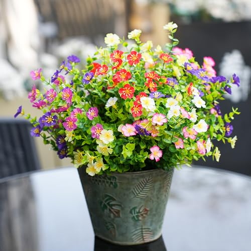 24 Bundles Fake Flowers Artificial Dasiy Faux Flowers Bulk for Outdoor Spring Garden Porch Farmhouse Decor