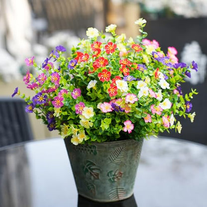 24 Bundles Fake Flowers Artificial Dasiy Faux Flowers Bulk for Outdoor Spring Garden Porch Farmhouse Decor