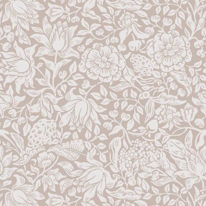 Beige Floral Peel and Stick Wallpaper William Morris Contact Paper (Beige / 17.3" x 78.7")