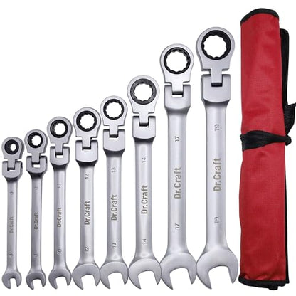 Dr.Craft 8 Piece Ratcheting Wrench Set Metric SAE CR