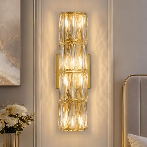 Gold Crystal Luxury Wall Sconces Mid