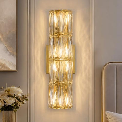 Gold Crystal Luxury Wall Sconces Mid
