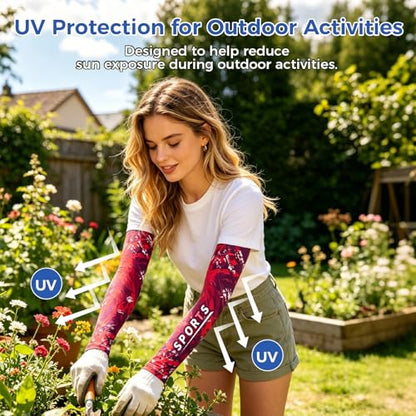 UV Protection Arm Sleeves Cooling Cover for Men Women 6 Pairs