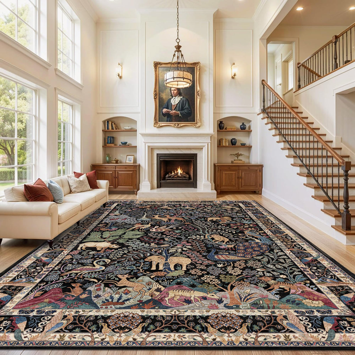 10x14 Large Area Rug (Black/Multi / 10' x 14' (Rectangular))