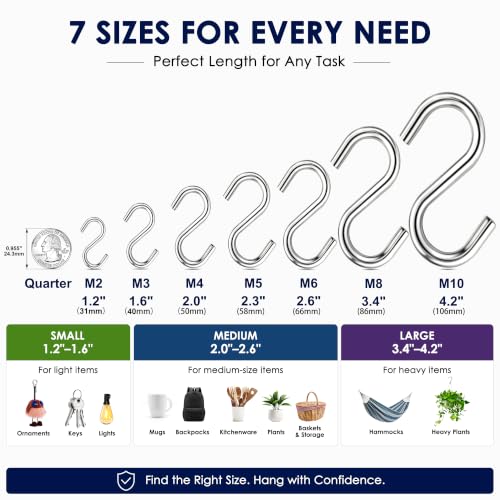 Stainless Steel S Hooks for Hanging