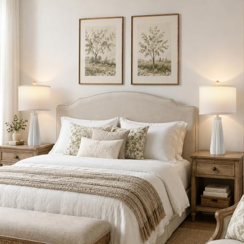 Rustic Bedside Table Lamps Set of 2