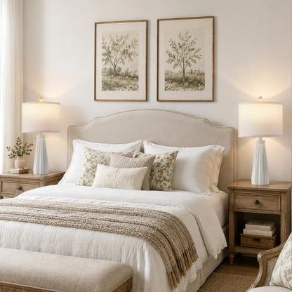 Rustic Bedside Table Lamps Set of 2