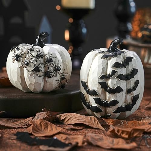 White and Gold Decorative Pumpkins