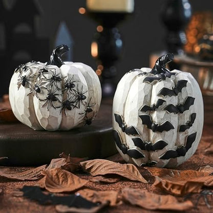 White and Gold Decorative Pumpkins