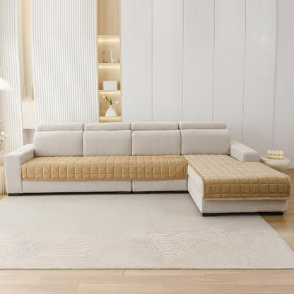 Couch Covers for Sectional Sofa (Light Brown / 1PC/35"X94")