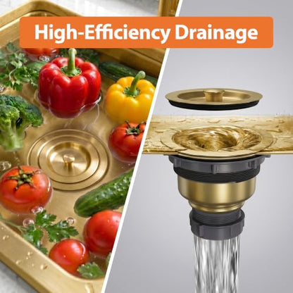 Kitchen Sink Drain Removable Deep Sink Strainer Basket with Sink Stopper
