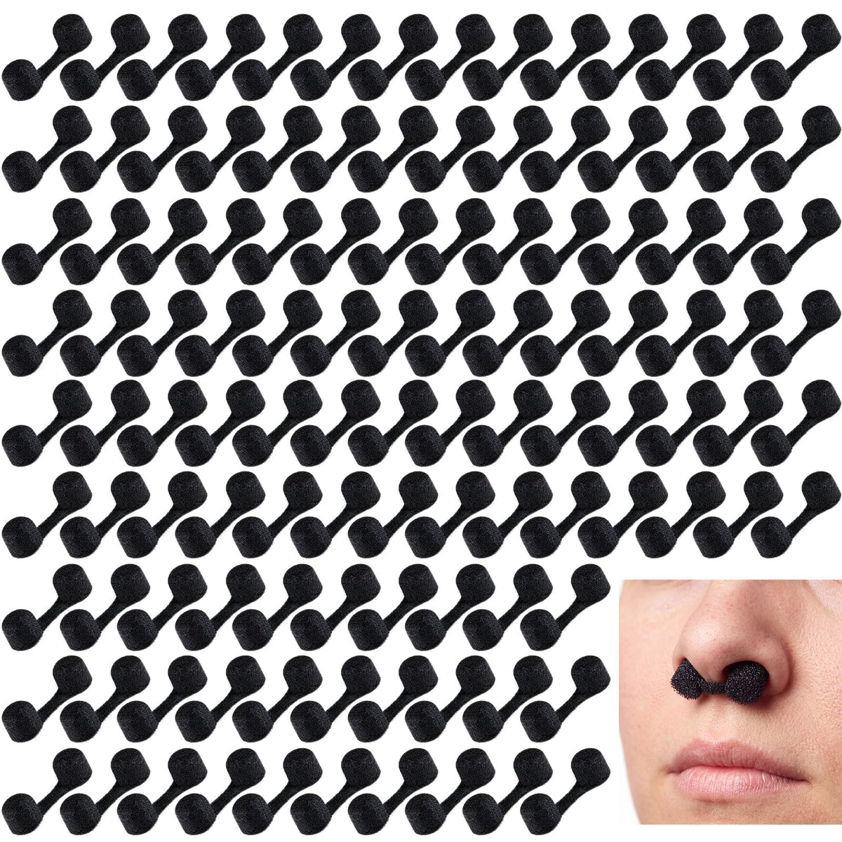 750 Pcs Nose Filters for Dust Disposable Sponge Nose Plugs (Black)