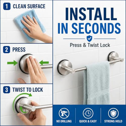 Extendable Suction Cup Towel Bar