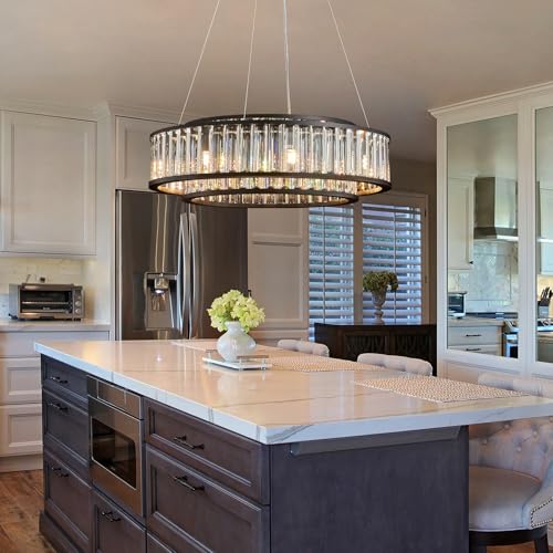 Modern Round Crystal Chandeliers Lighting Fixture