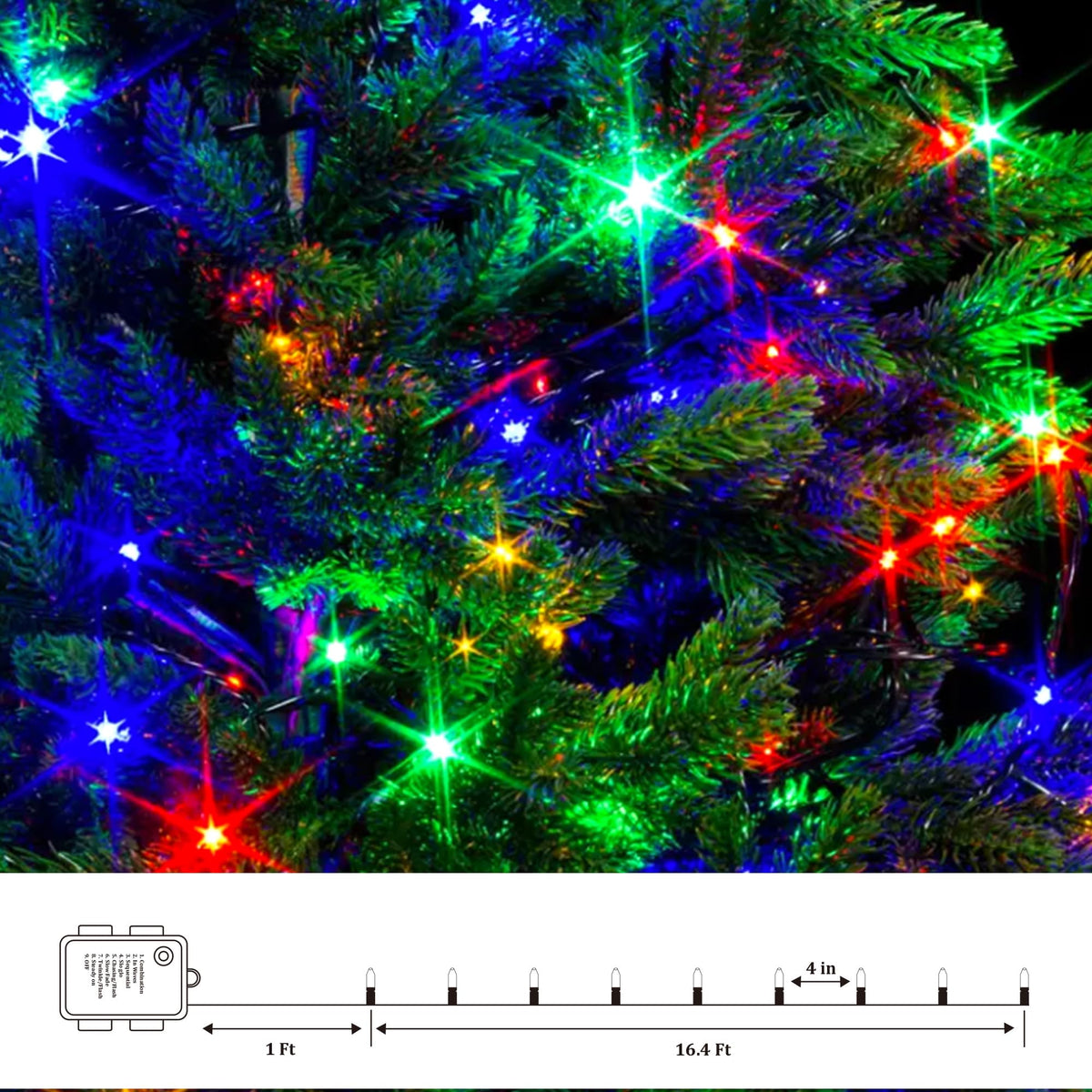 Multicolor Battery String Lights (Multicolor / 4 Pack)