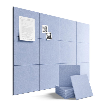 Felt Bulletin Board & Cork Board Alternative 36'' x 24'' (Soft Periwinkle-1 / Solid tile 12-pack)