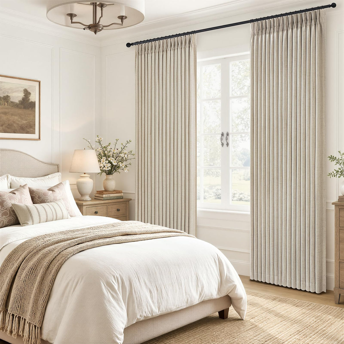 Extra Wide 70 Inch Pinch Pleated Blackout 102 Inch Long Warm Beige Drapes (Warmbeige / 70"W x 102"L (Pack of 2))
