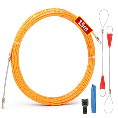 Fish Tape Wire Puller Through Wall Wire Threader Fish plus Fish Cable Fastener with Steel rope