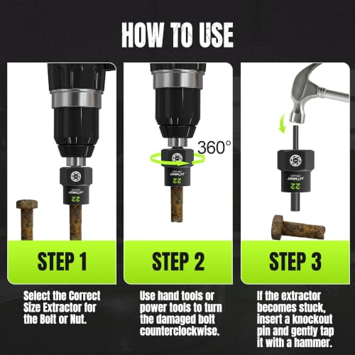 5PCS 1 2" Drive Heavy Duty Impact Bolt Extractor Socket Set (5PCS Large Size)