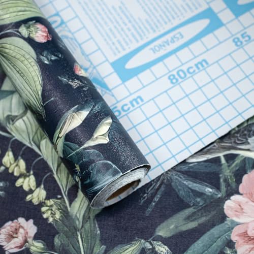 Brid and Floral Peel and Stick Wallpaper Flower Contact Paper Removable Wallpaper Peel and Stick