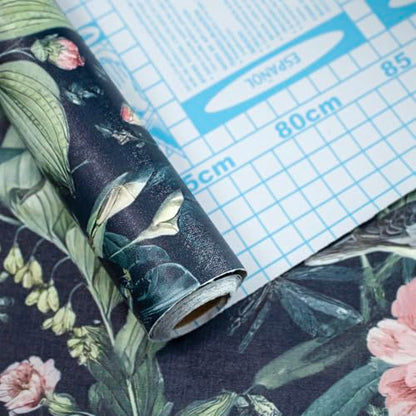 Brid and Floral Peel and Stick Wallpaper Flower Contact Paper Removable Wallpaper Peel and Stick