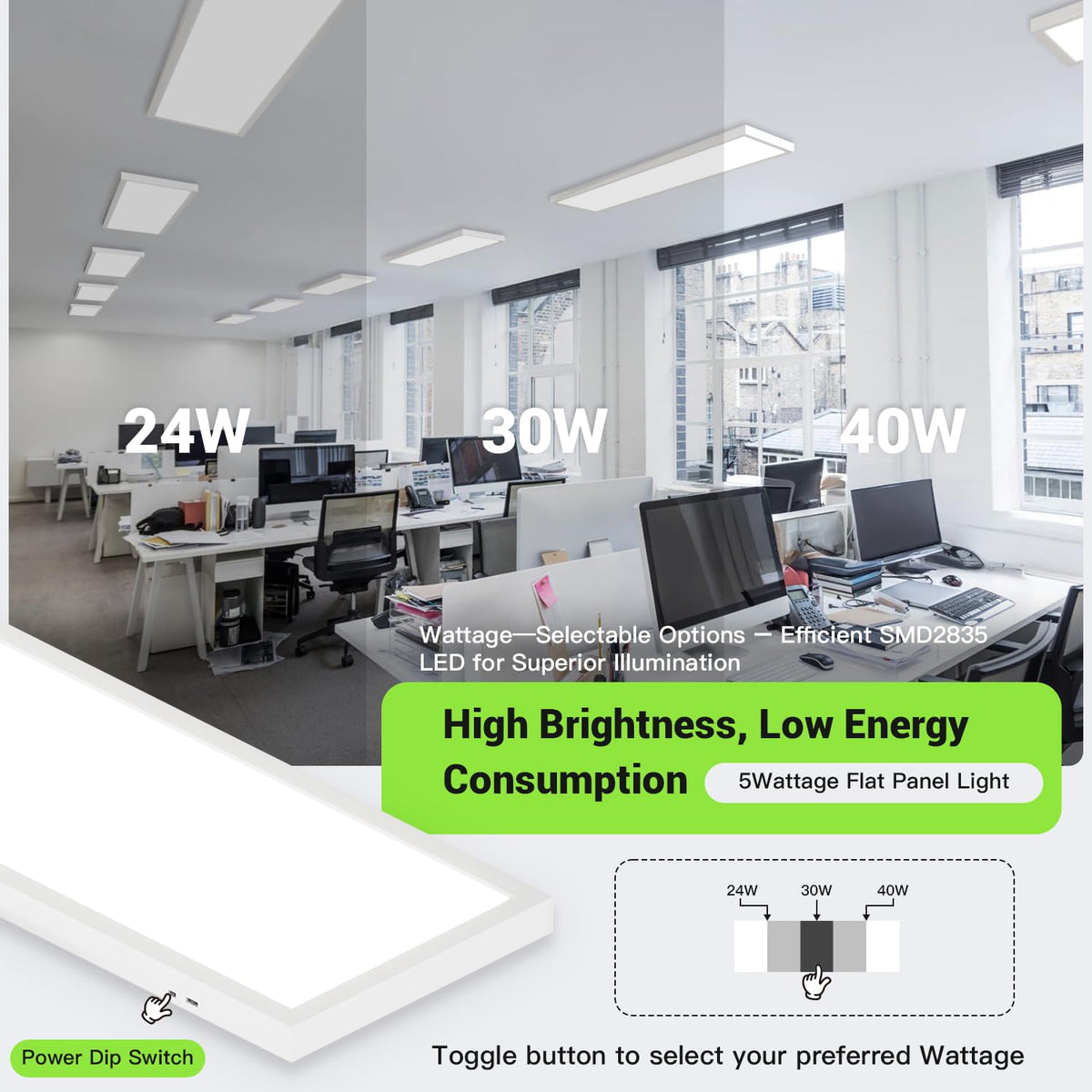1x4 LED Flat Panel Light (White / 1x4FT 1PACK)