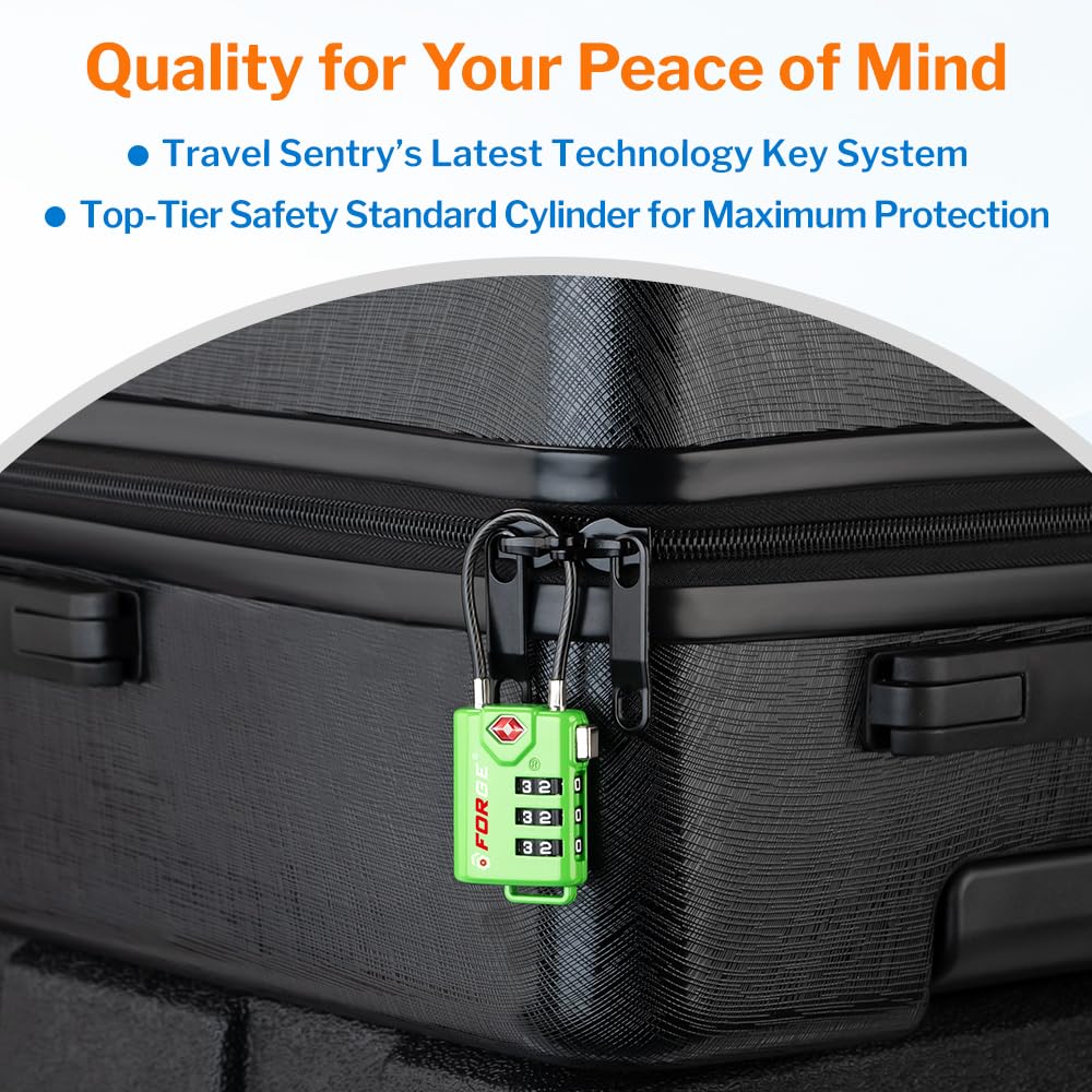 TSA Approved Luggage Locks (Green 2 Pack)