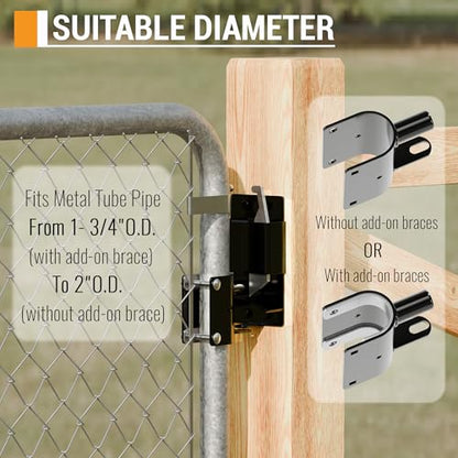 2 Way Heavy Duty Lockable Farm Gate Latch for Metal Gates