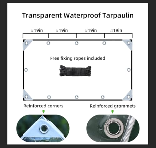 Clear Tarp 14Mil Heavy Duty Clear Vinyl Plastic Tarp