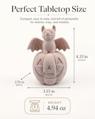 Halloween Decor Bat on Jack (Pink Bat Pumpkin)
