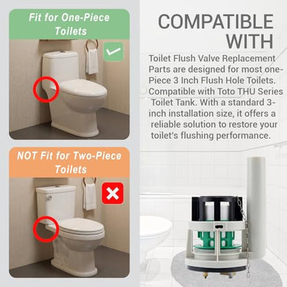 3 Inch Toilet Flush Valve Repair Kits Compatible with TOTO Replacement Parts