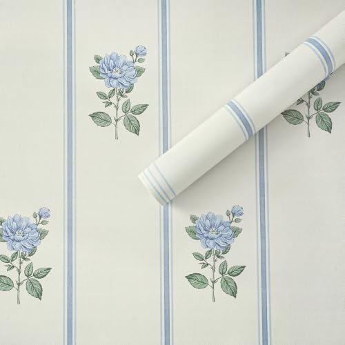 Peel and Stick Wallpaper Stripe Wall Paper Floral Contact Paper Vintage Farmhouse