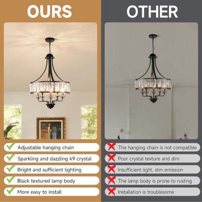 Modern Black Crystal Chandelier 5