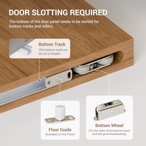 Concealed Sliding Barn Door Hardware with Soft Close Mechanism