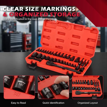 54 Piece Master Torx Bit Socket Set (54-Piece Master Torx Socket Set（New Version）)
