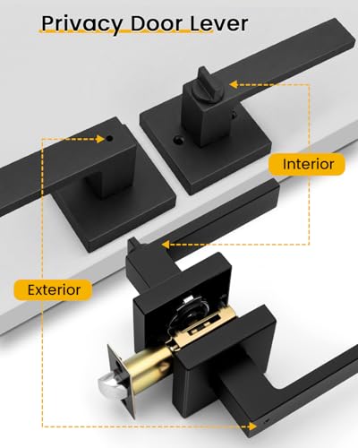Matte Black Privacy Door Handle Interior (Matte Black)
