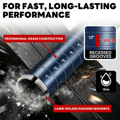 7" Core Drill Bit with Etched Depth Scale (7 Inch)